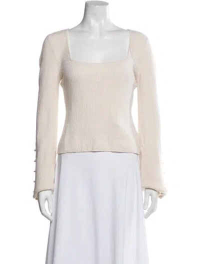 Pre-owned Reformation Cashmere Square Neckline Sweater W/ Tags In Neutral