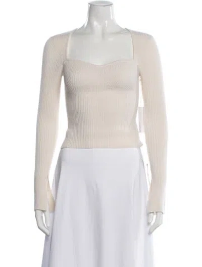 Pre-owned Reformation Cashmere Square Neckline Sweater W/ Tags In Neutral