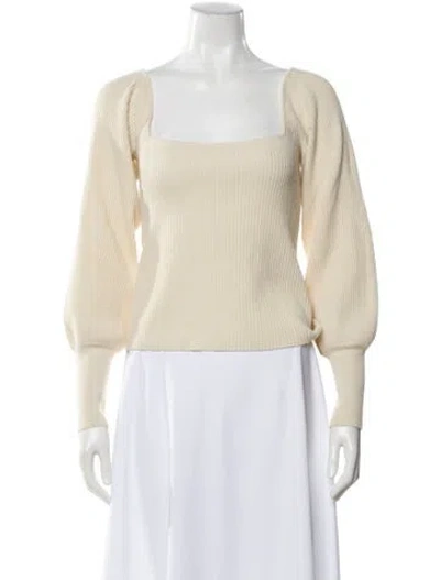 Pre-owned Reformation Cashmere Square Neckline Sweater In Yellow