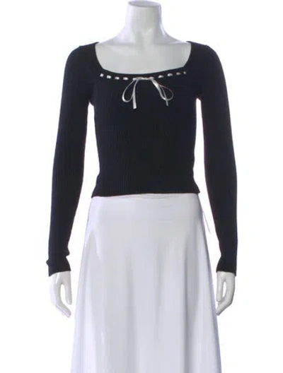 Pre-owned Reformation Cashmere Square Neckline Top In Black
