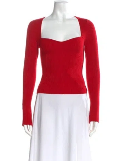 Pre-owned Reformation Cashmere Square Neckline Top In Red