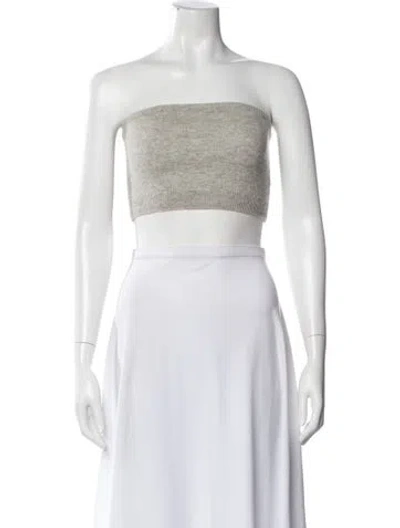 Pre-owned Reformation Cashmere Strapless Crop Top In Gray
