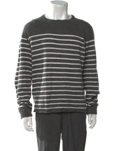 Pre-owned Reformation Cashmere Striped Pullover In Grey