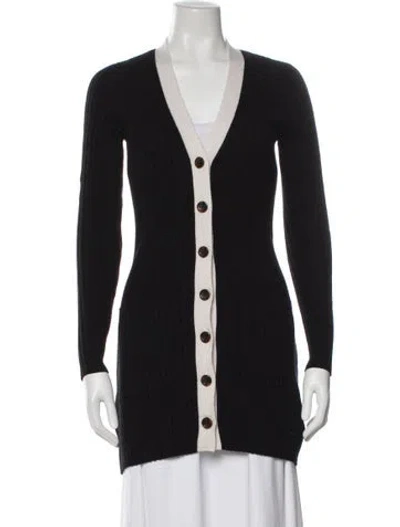 Pre-owned Reformation Cashmere Striped Sweater In Black