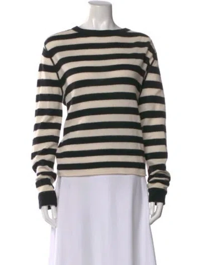 Pre-owned Reformation Cashmere Striped Sweater In Black