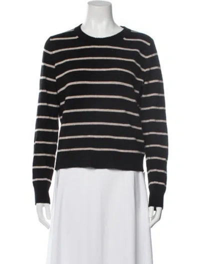 Pre-owned Reformation Cashmere Striped Sweater In Black