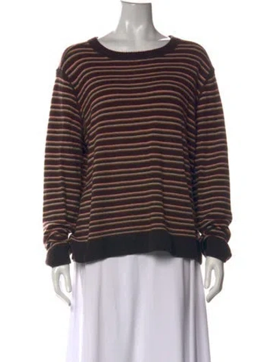 Pre-owned Reformation Cashmere Striped Sweater In Black