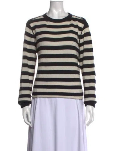 Pre-owned Reformation Cashmere Striped Sweater In Black