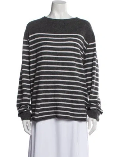 Pre-owned Reformation Cashmere Striped Sweater In Blue