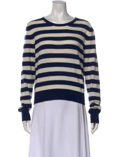 Pre-owned Reformation Cashmere Striped Sweater In Blue