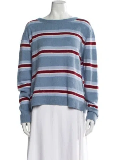 Pre-owned Reformation Cashmere Striped Sweater In Blue
