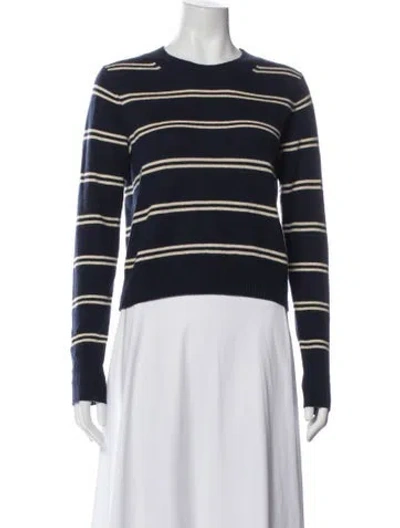 Pre-owned Reformation Cashmere Striped Sweater In Blue