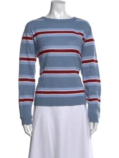 Pre-owned Reformation Cashmere Striped Sweater In Blue
