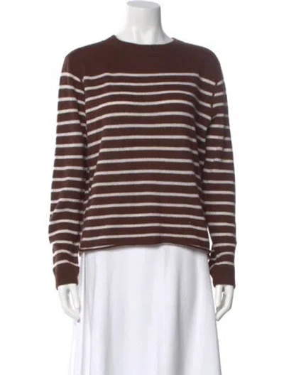 Pre-owned Reformation Cashmere Striped Sweater In Brown