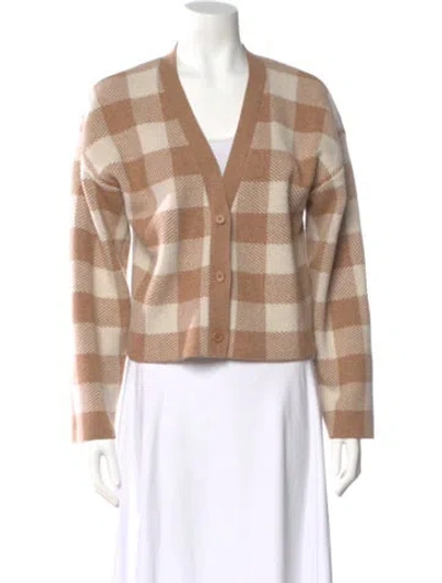 Pre-owned Reformation Cashmere Striped Sweater In Brown