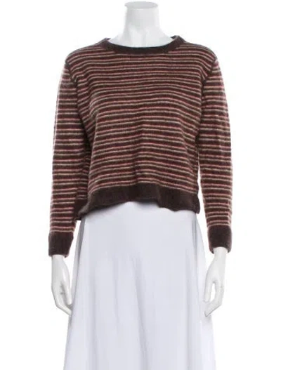 Pre-owned Reformation Cashmere Striped Sweater In Brown