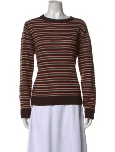 Pre-owned Reformation Cashmere Striped Sweater In Brown