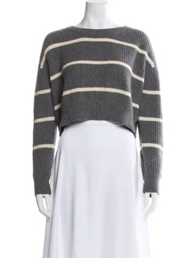 Pre-owned Reformation Cashmere Striped Sweater In Gray
