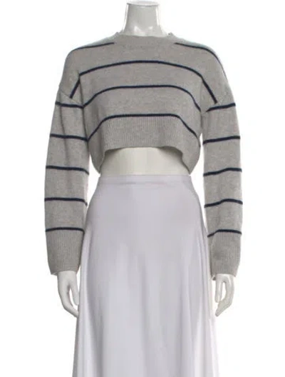 Pre-owned Reformation Cashmere Striped Sweater In Gray