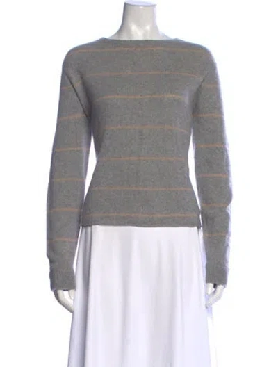 Pre-owned Reformation Cashmere Striped Sweater In Gray