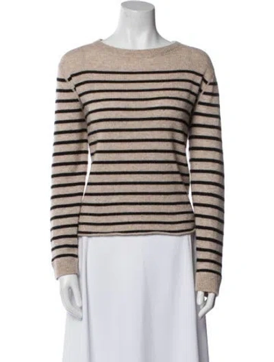 Pre-owned Reformation Cashmere Striped Sweater In Neutral