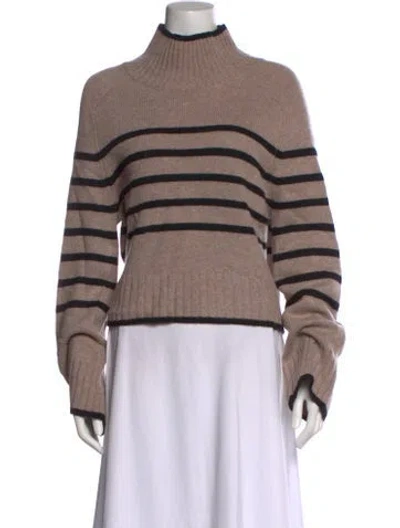 Pre-owned Reformation Cashmere Striped Sweater In Neutral