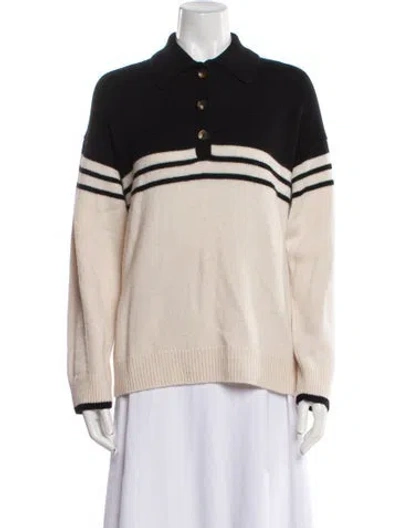 Pre-owned Reformation Cashmere Striped Sweater In Neutral