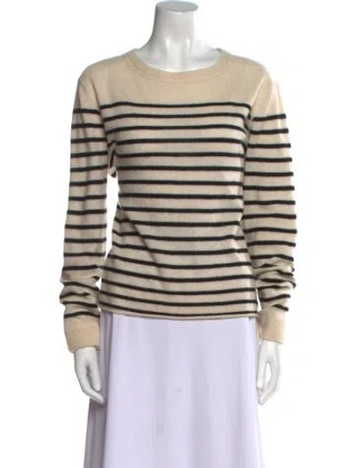 Pre-owned Reformation Cashmere Striped Sweater In Neutral