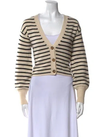 Pre-owned Reformation Cashmere Striped Sweater In Neutral