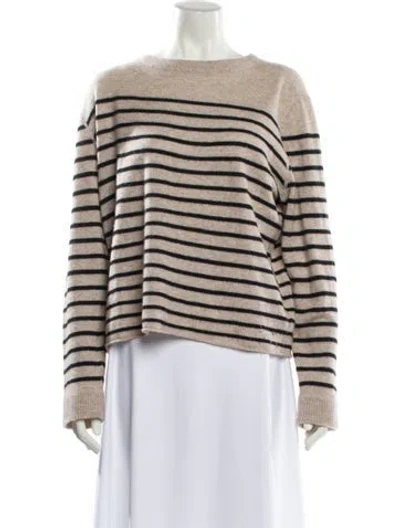 Pre-owned Reformation Cashmere Striped Sweater In Neutral