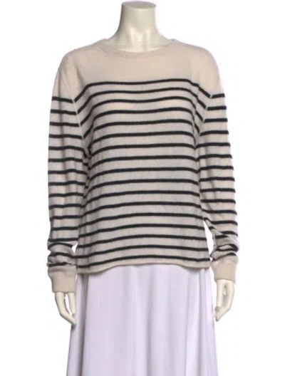 Pre-owned Reformation Cashmere Striped Sweater In Neutral