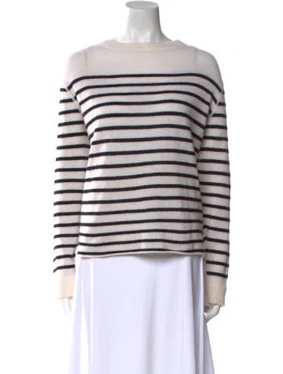Pre-owned Reformation Cashmere Striped Sweater In Neutral