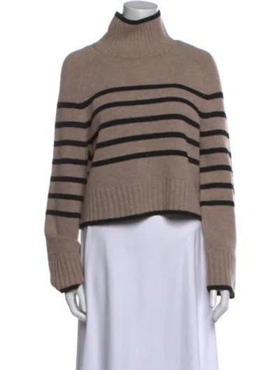 Pre-owned Reformation Cashmere Striped Sweater In Neutral