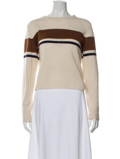 Pre-owned Reformation Cashmere Striped Sweater In Neutral