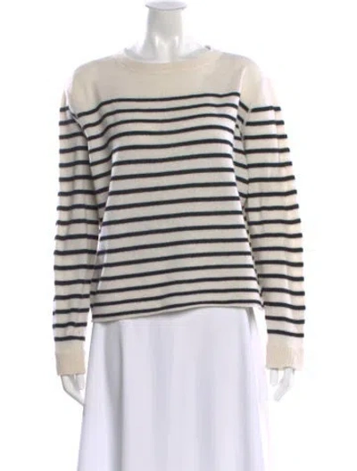 Pre-owned Reformation Cashmere Striped Sweater In Neutral