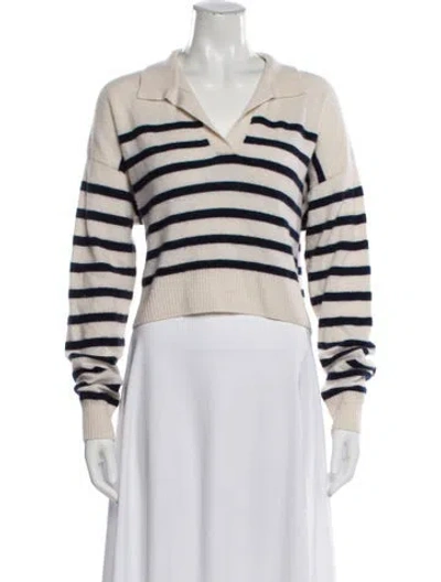 Pre-owned Reformation Cashmere Striped Sweater In Neutral