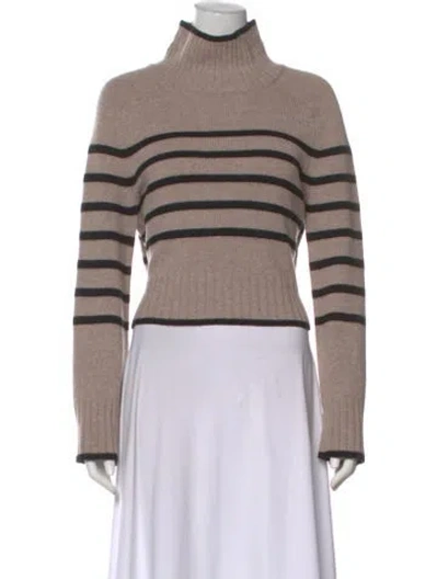 Pre-owned Reformation Cashmere Striped Sweater In Neutral