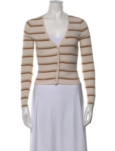 Pre-owned Reformation Cashmere Striped Sweater In Neutral