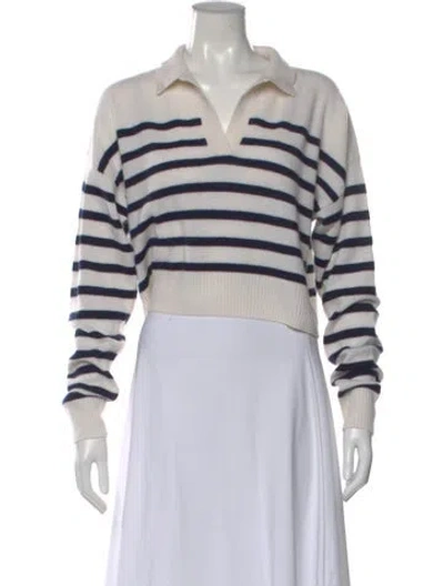 Pre-owned Reformation Cashmere Striped Sweater In Neutral