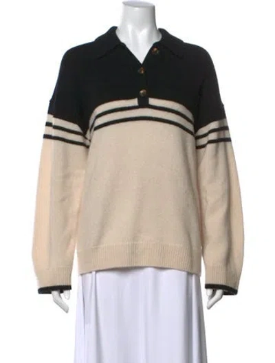 Pre-owned Reformation Cashmere Striped Sweater In Neutral