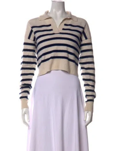 Pre-owned Reformation Cashmere Striped Sweater In Neutral
