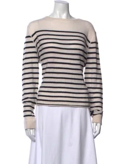 Pre-owned Reformation Cashmere Striped Sweater In Neutral