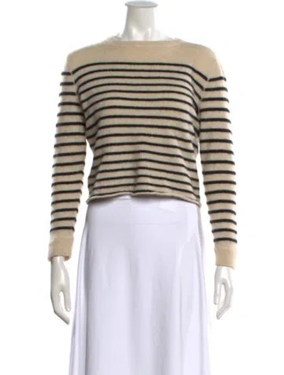 Pre-owned Reformation Cashmere Striped Sweater In Neutral