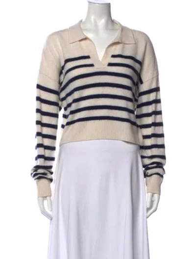 Pre-owned Reformation Cashmere Striped Sweater In Neutrals