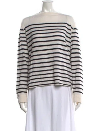 Pre-owned Reformation Cashmere Striped Sweater In Neutrals