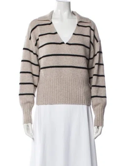 Pre-owned Reformation Cashmere Striped Sweater In Neutrals