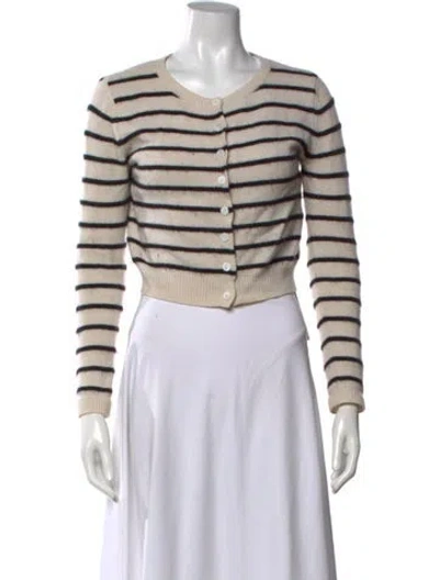 Pre-owned Reformation Cashmere Striped Sweater In Neutrals