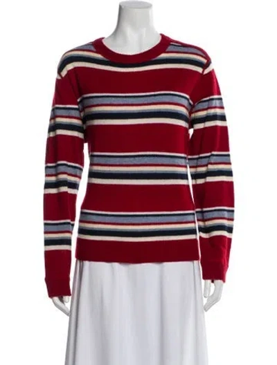 Pre-owned Reformation Cashmere Striped Sweater In Red