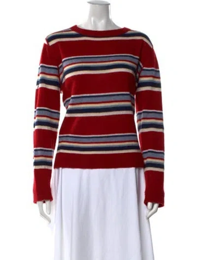 Pre-owned Reformation Cashmere Striped Sweater In Red