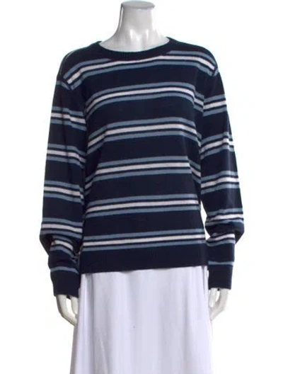 Pre-owned Reformation Cashmere Striped Sweater W/ Tags In Blue